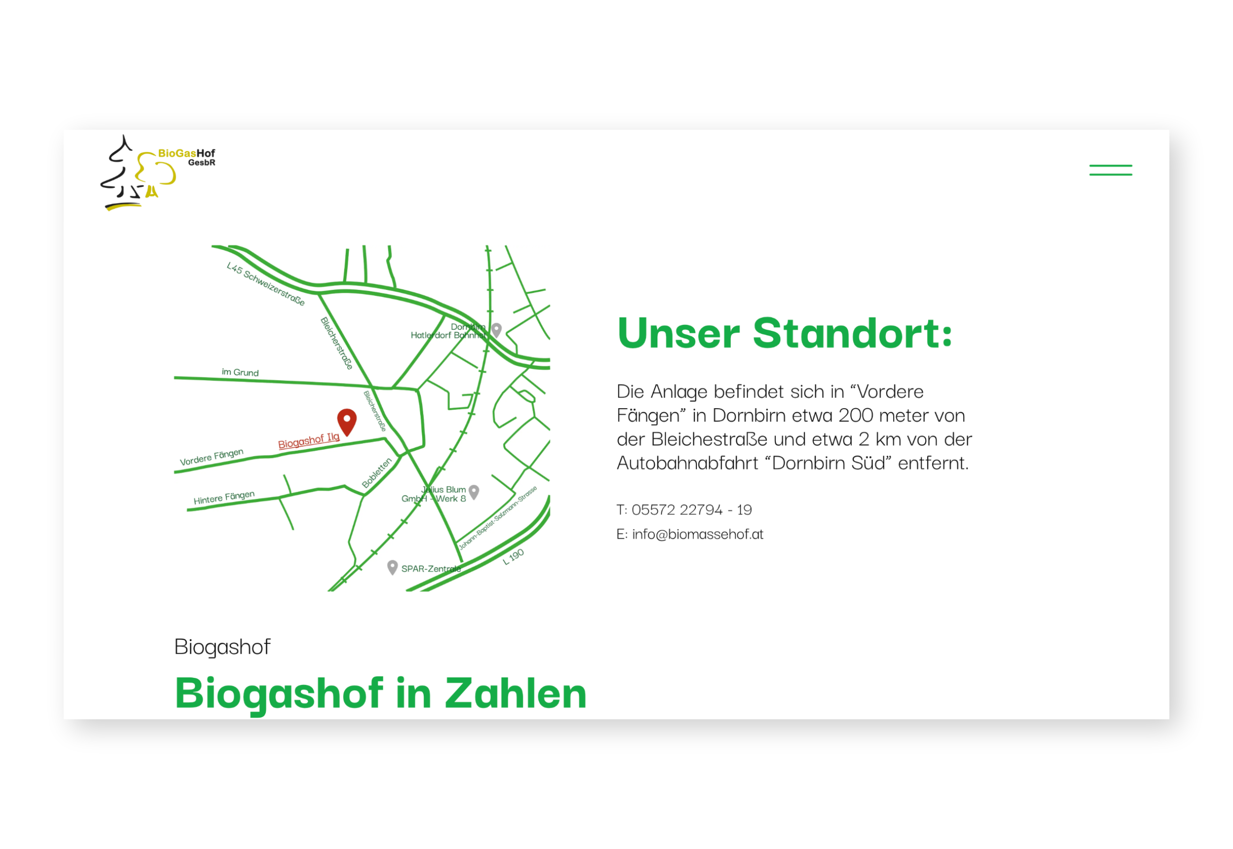 biomassehof-ilg Dornbirn Website